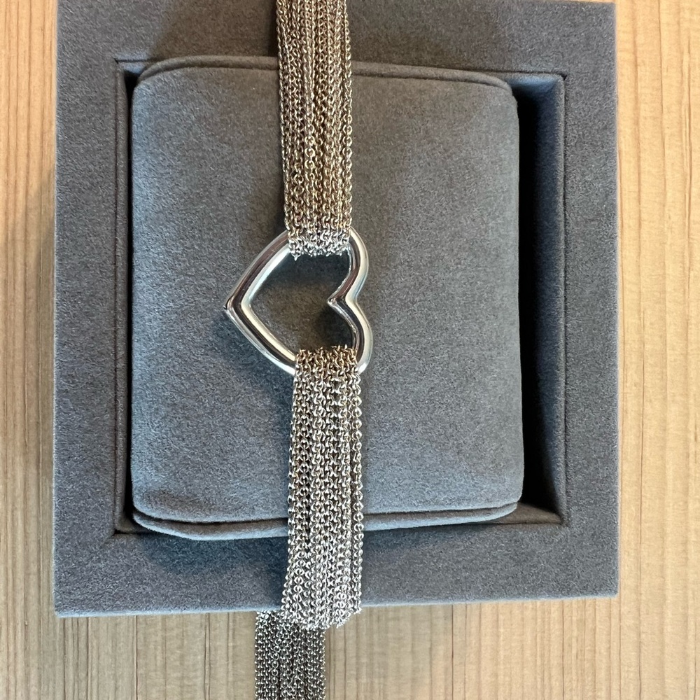 Tiffany & Co. Sterling Silver Heart Multi Chain Necklace - Picture 7 of 15